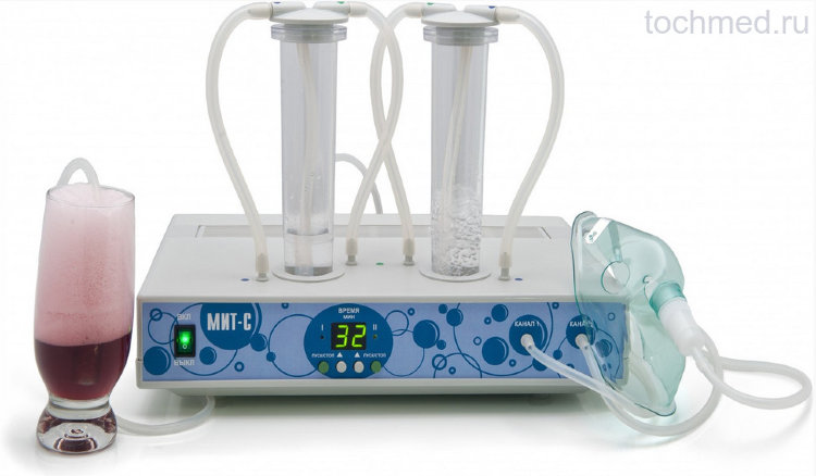Аппарат для приготовления синглетно-кислородных смесей и ингаляции МИТ-С (2 канальный)